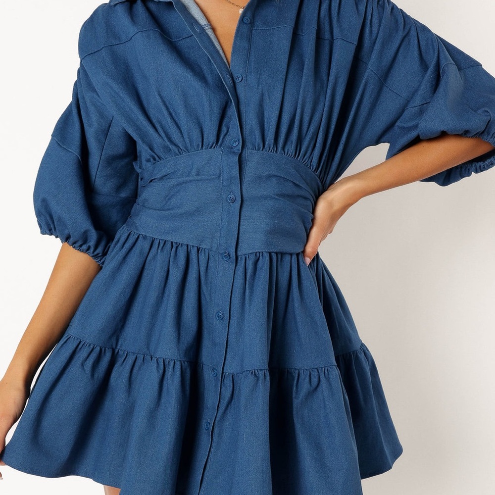 Petal & Pup FRANCIS LONG SLEEVE MINI DRESS - BLUE DENIM from Nordstrom